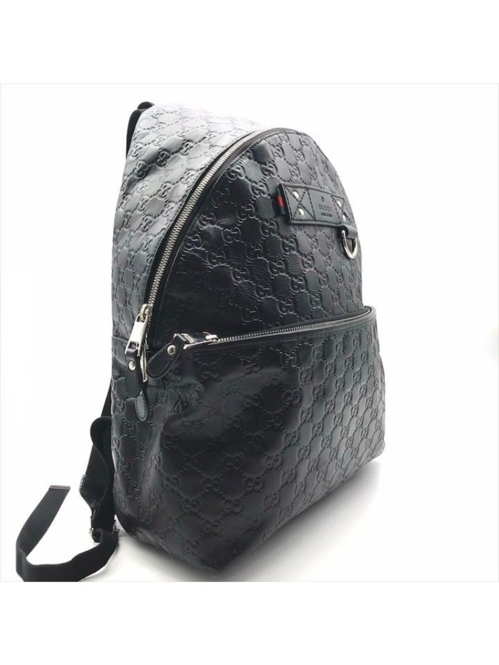 Guccissima Sherry Line Leather Backpack Black Travel Bag - Picture 7 of 10